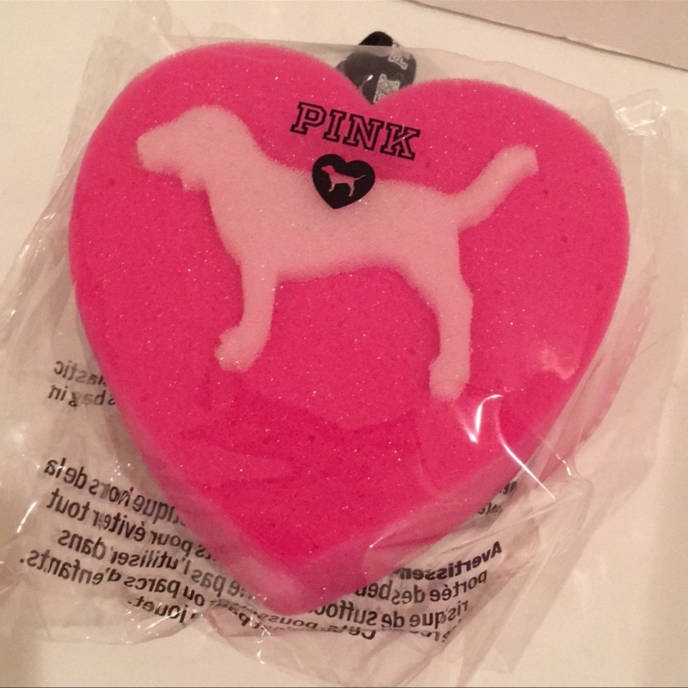 VS Pink dog heart Sponge